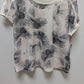 Fabletics Grey/Pink Patterned Mesh Cropped T-Shirt