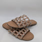 Bar III Beige Caged Metallic Studded Sandals