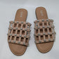Bar III Beige Caged Metallic Studded Sandals