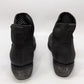 Pierre Dumas Black Faux-Suede Western Ankle Boots