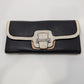 Coach Black/Cream Rowan Satchel Purse & Wallet Set
