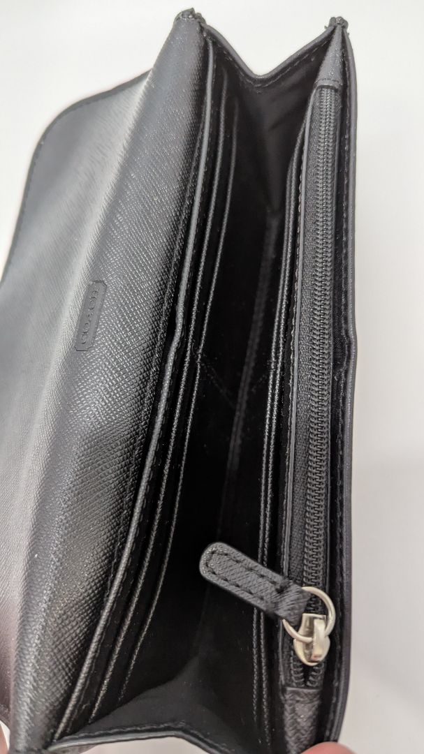 Coach Black/Cream Rowan Satchel Purse & Wallet Set
