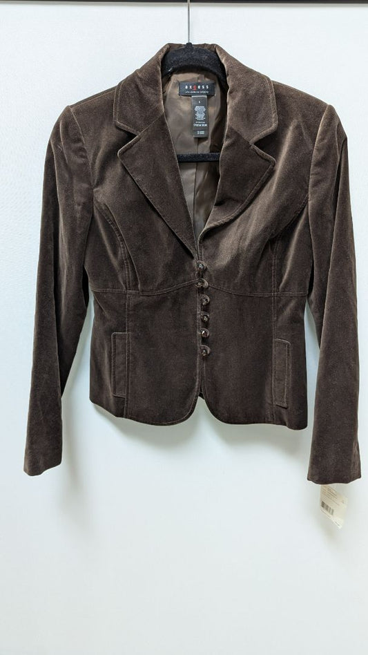 axcess Brown Faux-Suede Button-Down Jacket