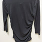 Ann Taylor Black V-Neck Ruched Blouse