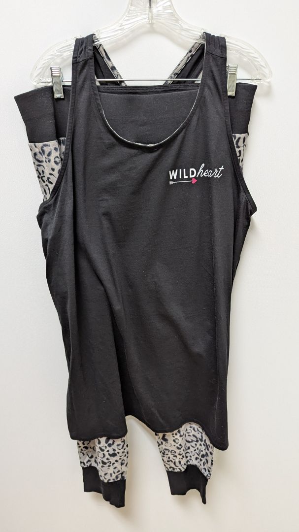 Cacique Black/Grey Animal Print Sleep Tank & Joggers Set