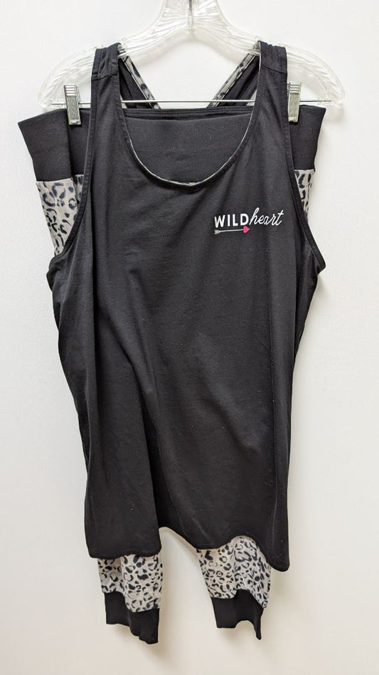 Cacique Black/Grey Animal Print Sleep Tank & Joggers Set