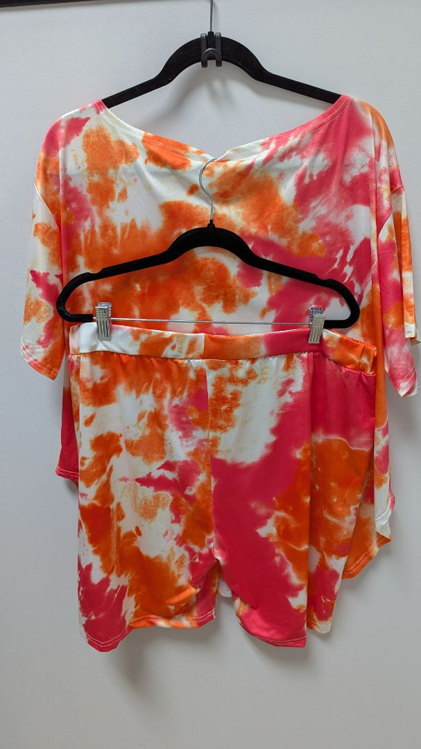Pink/Orange Tie-Dye T-Shirt & Shorts Activewear Set