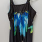 Black/Blue Splashed Pattern Tankini Swim Top