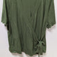 Lane Bryant Green Crochet Sleeve Faux-Tie Blouse