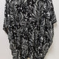 Lane Bryant Black/White Leaf Floral Kimono Blouse