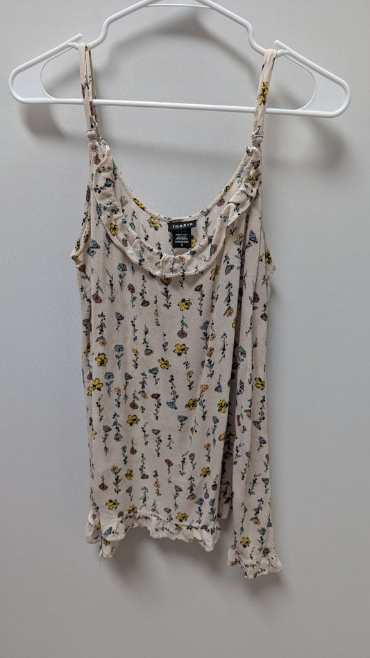 Torrid Light Pink Flower Pattern Sleeveless Blouse