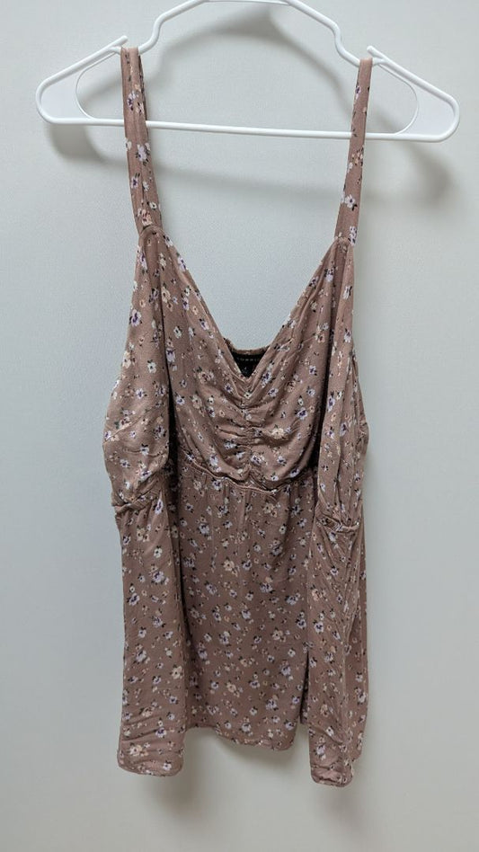Torrid Mauve Floral Spaghetti Strap Blouse
