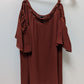 Torrid Dark Red Lace-Up Cold-Shoulder Blouse