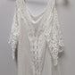 Shein Curve White Lace Cold-Shoulder Blouse