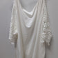 Shein Curve White Lace Cold-Shoulder Blouse