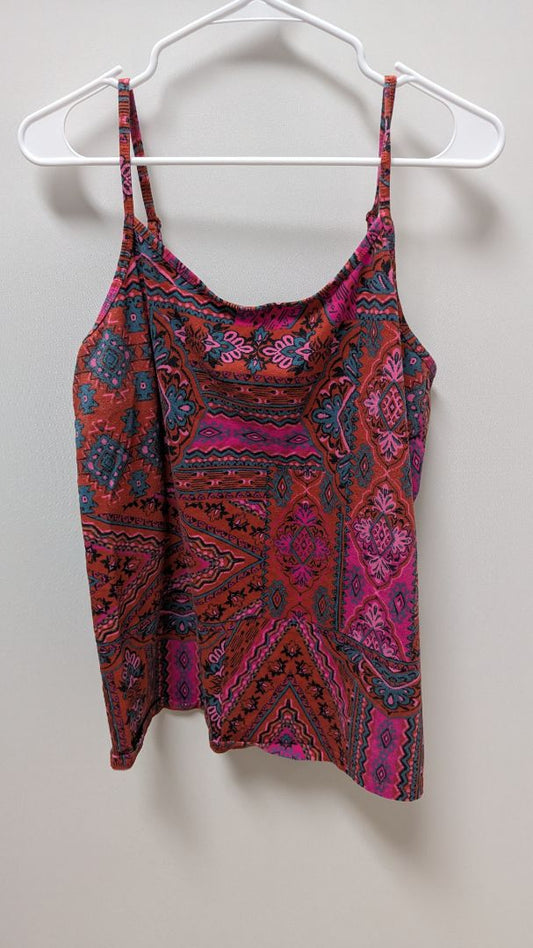 Torrid Red Patterned Knit Cami Tank Top