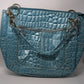 Kathy Van Zeeland Turquoise Vinyl Shoulder Bag Purse