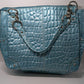 Kathy Van Zeeland Turquoise Vinyl Shoulder Bag Purse