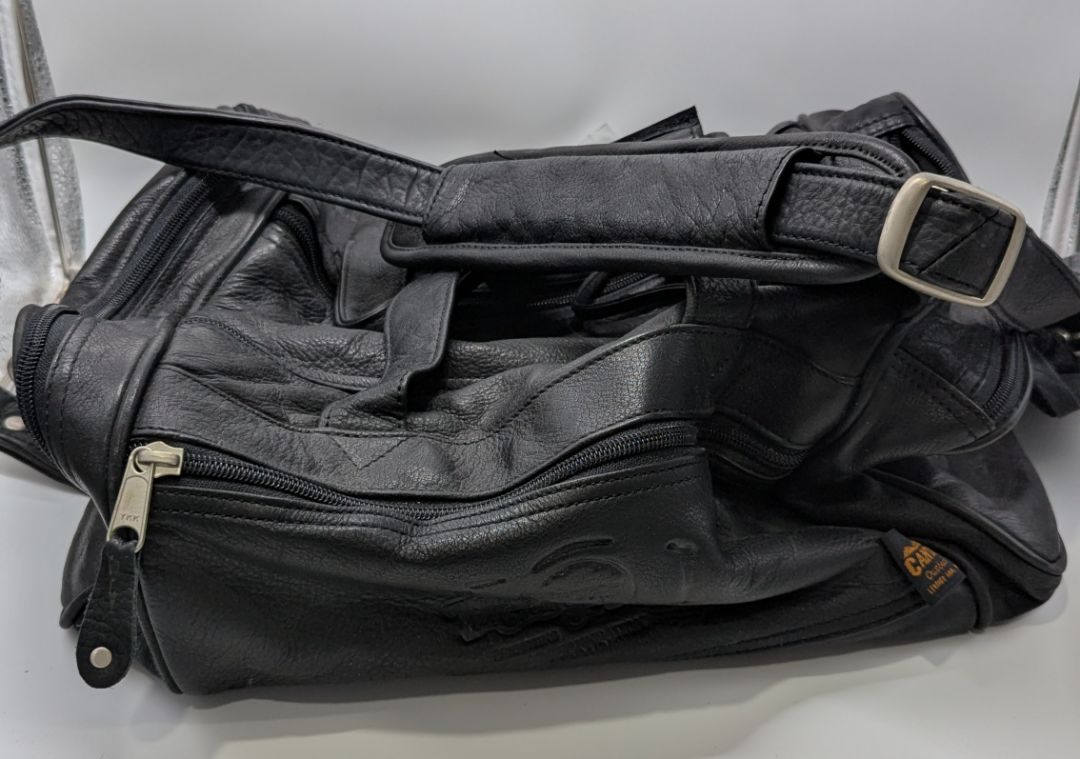 Canyon Outback Black Genuine Leather Duffle Bag
