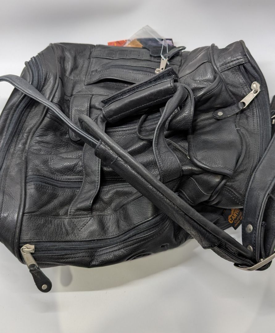 Canyon Outback Black Genuine Leather Duffle Bag