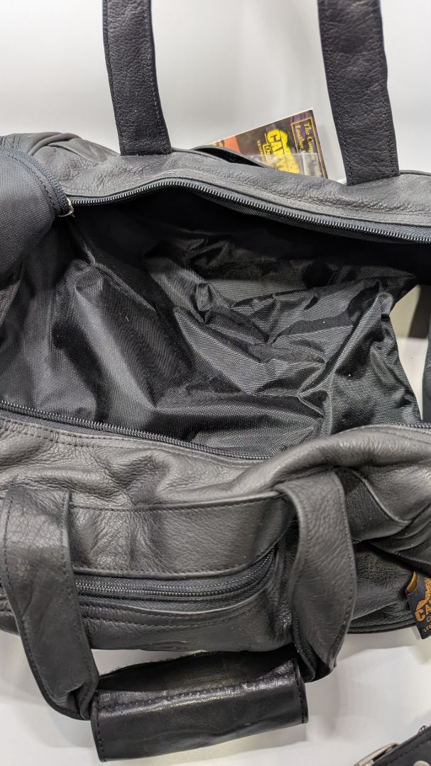 Canyon Outback Black Genuine Leather Duffle Bag