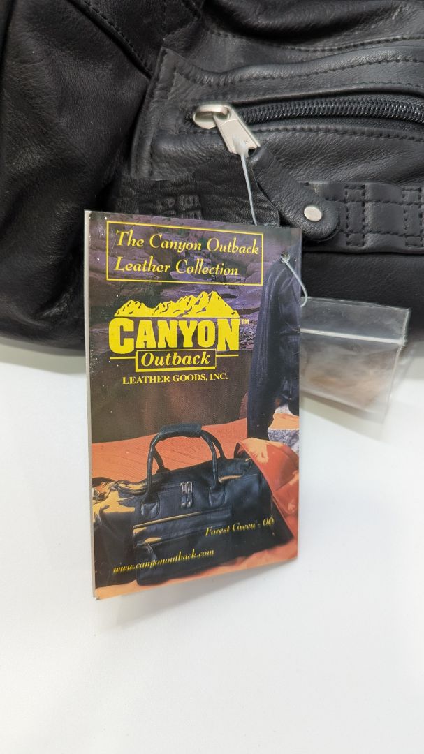 Canyon Outback Black Genuine Leather Duffle Bag