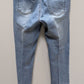 Bamboo Light Wash Lace-Fly Straight Jeans