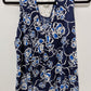 AMANA Dark Blue/White Lace-Back Sleeveless Blouse