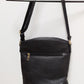 Black/Gold Leather Crossbody Bucket Purse