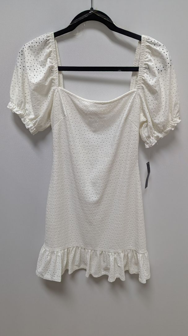 speechless White Lace Open-Back Mini Dress