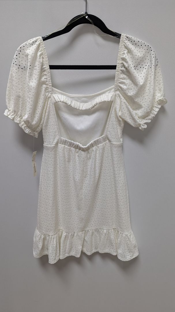 speechless White Lace Open-Back Mini Dress