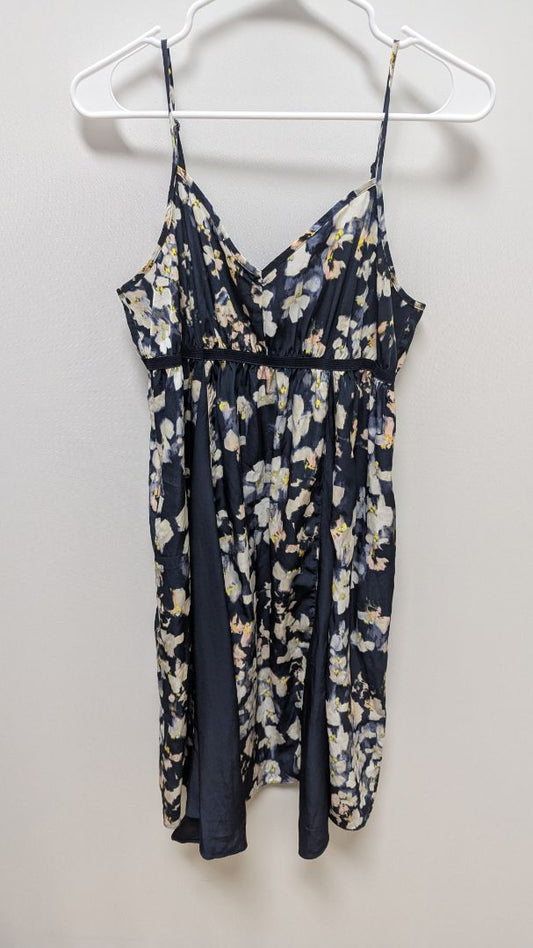 Simply Vera Navy Split Floral/Solid Mini Dress