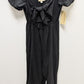 Rewind Black Short Sleeve Cutout Linen Jumpsuit