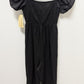 Rewind Black Short Sleeve Cutout Linen Jumpsuit