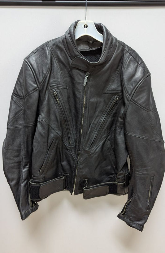 TEKNIC Men's Black Leather Motorcycle Jacket
