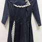 Navy/White Polka-Dot Trimmed Vintage Retro Dress