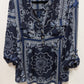 Cocomo Woman Navy Paisley Half-Button-Down Blouse