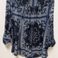 Cocomo Woman Navy Paisley Half-Button-Down Blouse