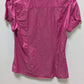Express Pink Short-Sleeve Denim Button-Down Blouse