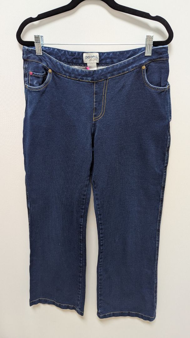 Pajama Jeans Dark Wash Pull-On Wide Leg Jeans