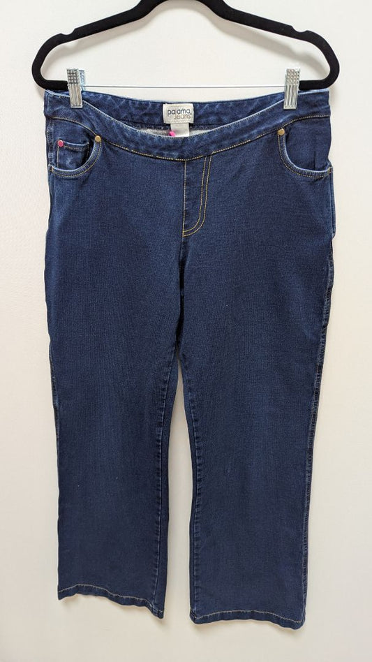 Pajama Jeans Dark Wash Pull-On Wide Leg Jeans