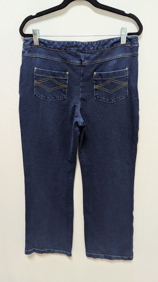 Pajama Jeans Dark Wash Pull-On Wide Leg Jeans