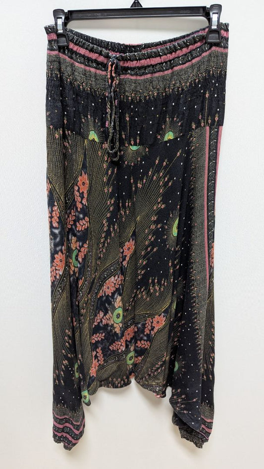 Black/Multicolor Floral Harem Pants