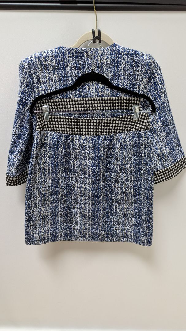 Cabi Blue/Black Tweed Blazer & Skirt Suit Set