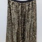 maEVe Gold Sequin Flared Midi Skirt