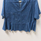 Steven Alan Medium Wash Denim Cropped Blouse