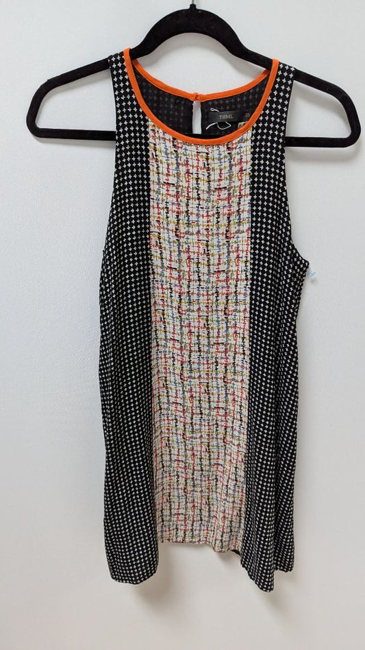 THML Black/Orange Printed Sleeveless Tunic Blouse