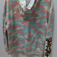 KRISP NY Pink/Blue Camo Rose Embroidered Hoodie