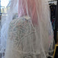 Vintage White Mesh Shoulder-Length Bridal Veil with Hair Clip