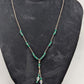 Silver/Green Beaded Chain Necklace